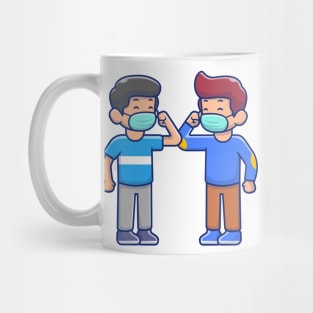 Elbow Bump greeting people cartoon Mug